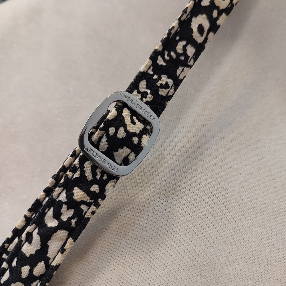 Vera Bradley Black White Animal Print Quilted Crossbody Zip Pockets Adjustable - Picture 5 of 12